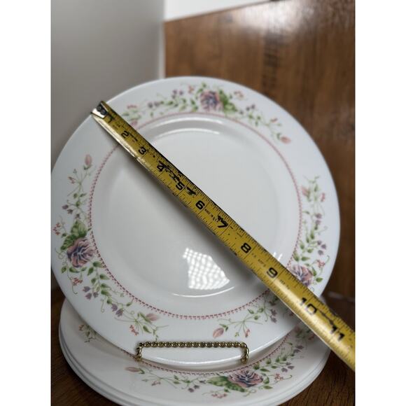 Arcopal Victorian Charm Plates Set Of 4 Dinner 10 3/4" Pink Flowers - Picture 2 of 3